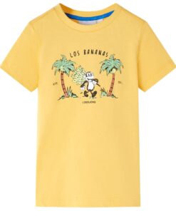 Kindershirt 116 lichtokerkleurig