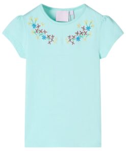 Kindershirt 116 lichtzeeblauw