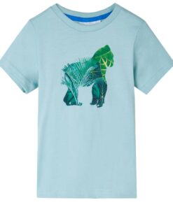 Kindershirt 116 lichtzeeblauw