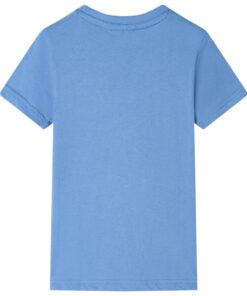 Kindershirt 116 middelblauw