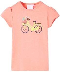 Kindershirt 116 neonkoraal