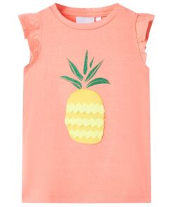 Kindershirt 116 neonkoraal