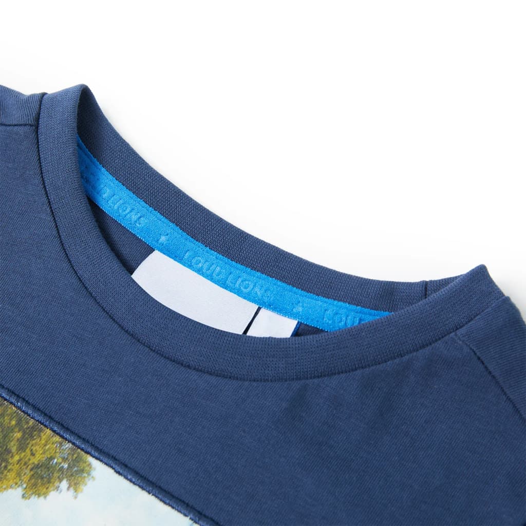 Kindershirt 128 donkerblauw - Image 3