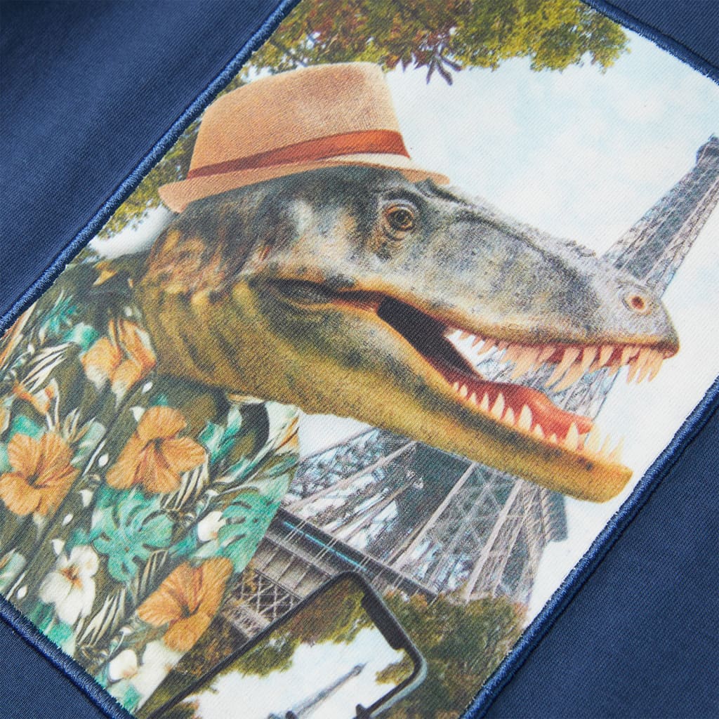 Kindershirt 128 donkerblauw - Image 4