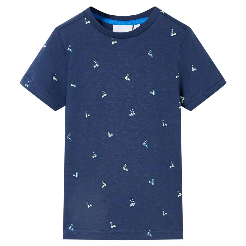 Kindershirt 128 donkerblauw