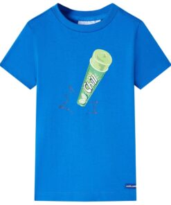 Kindershirt 128 felblauw