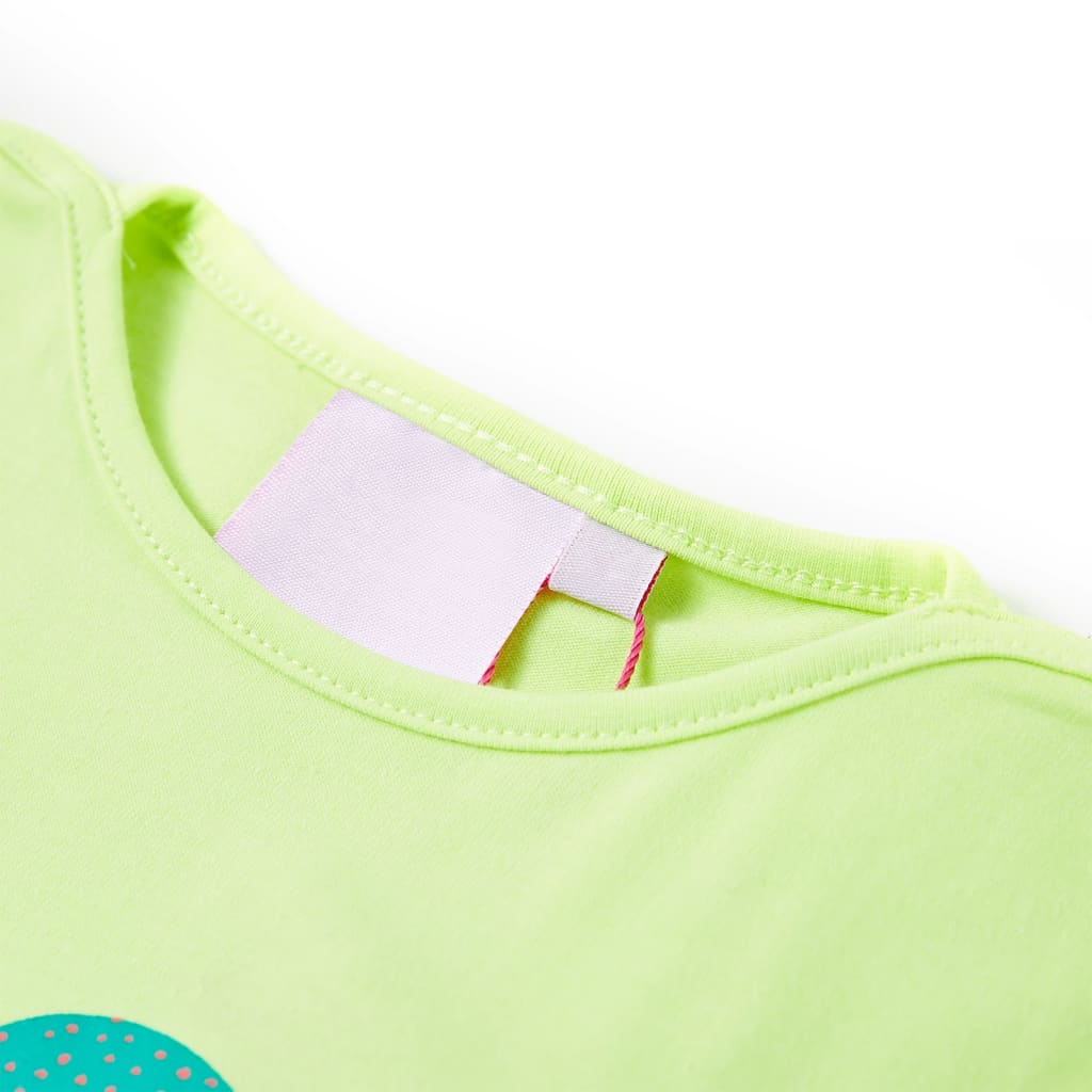Kindershirt 128 fluorescerend geel - Image 3