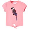 Kindershirt 128 fluorescerend roze