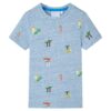 Kindershirt 128 gemêleerd blauw