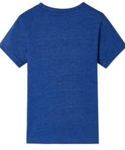 Kindershirt 128 gemêleerd donkerblauw