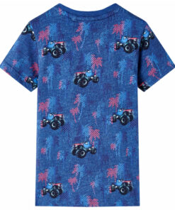 Kindershirt 128 gemêleerd donkerblauw