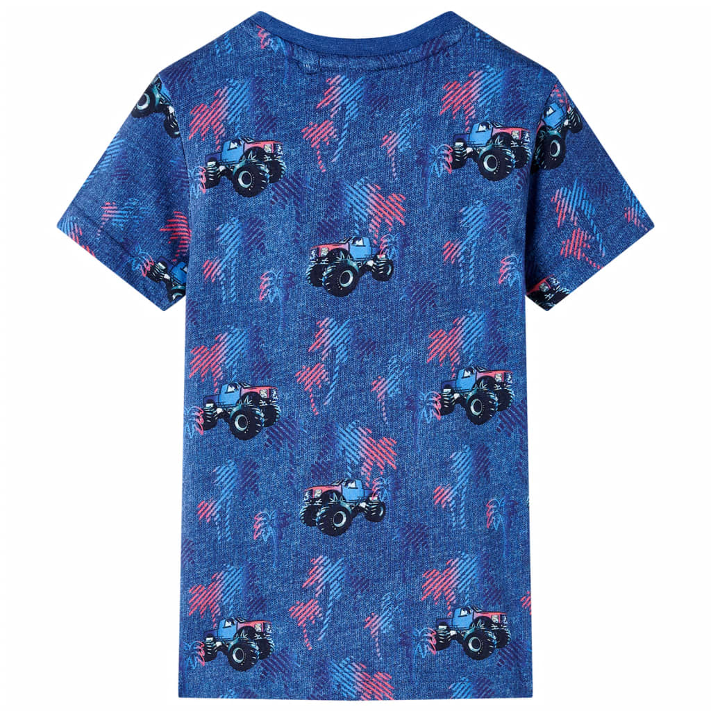 Kindershirt 128 gemêleerd donkerblauw