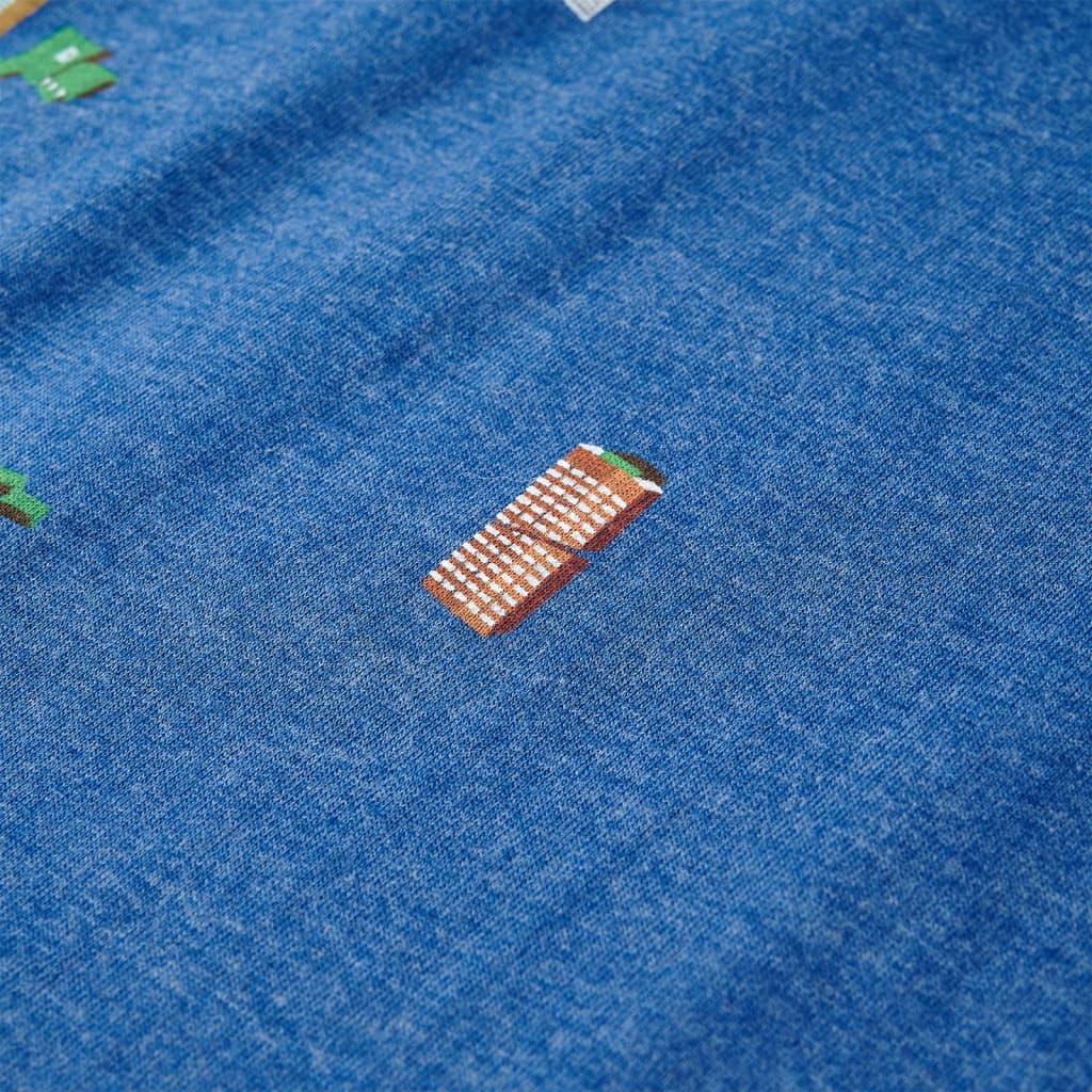 Kindershirt 128 gemêleerd donkerblauw - Image 4