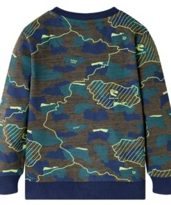 Kindershirt 128 gemêleerd donkerkakikleurig