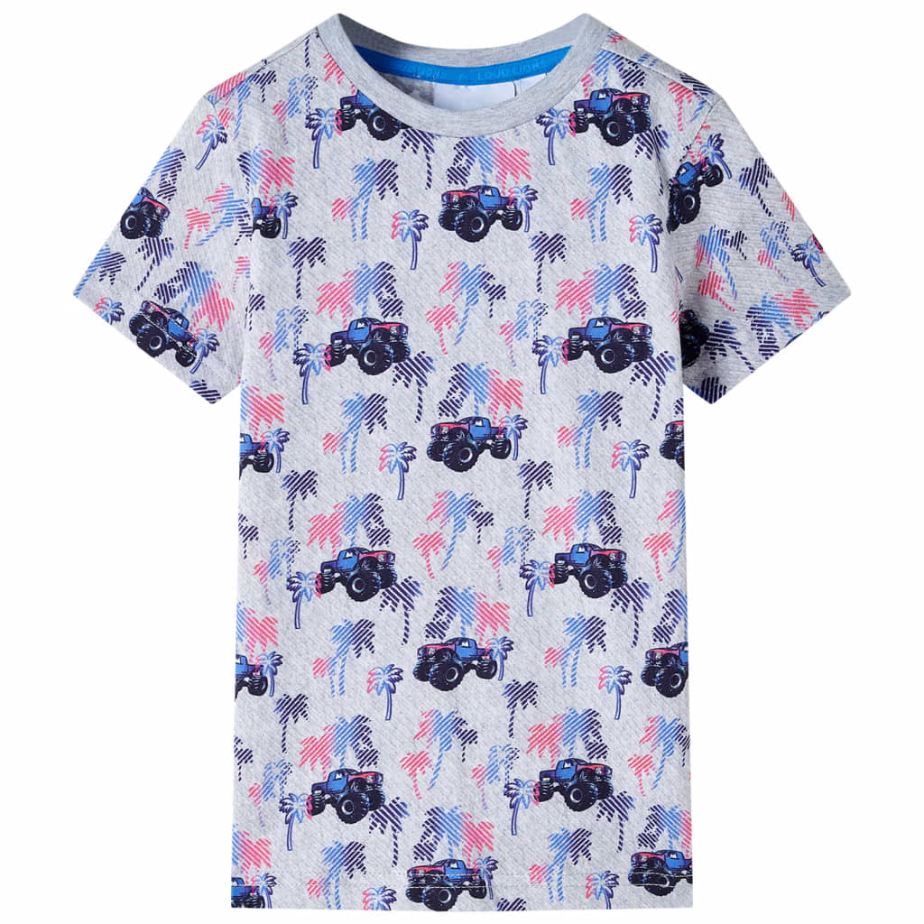 Kindershirt 128 gemêleerd grijs