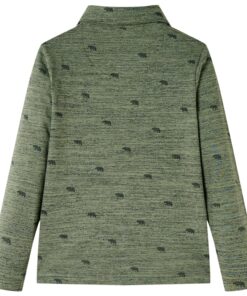 Kindershirt 128 gemêleerd kakikleurig