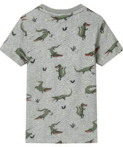 Kindershirt 128 gemêleerd lichtkaki