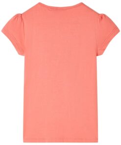 Kindershirt 128 koraalkleurig
