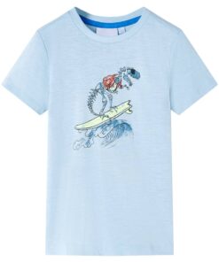 Kindershirt 128 lichtblauw