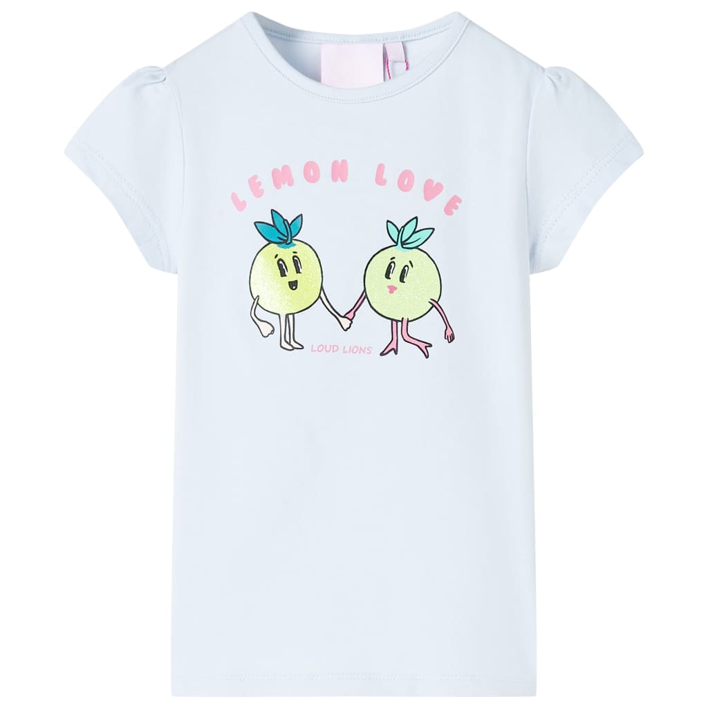 Kindershirt 128 lichtblauw
