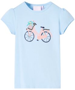 Kindershirt 128 lichtblauw