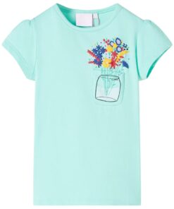 Kindershirt 128 lichtmint