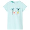 Kindershirt 128 lichtzeeblauw