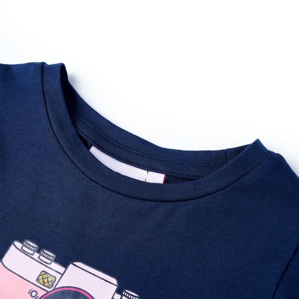 Kindershirt 128 marineblauw - Image 3