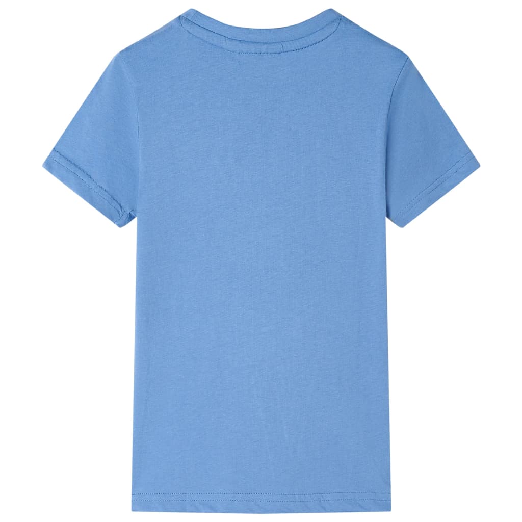 Kindershirt 128 middelblauw