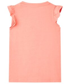 Kindershirt 128 neonkoraal