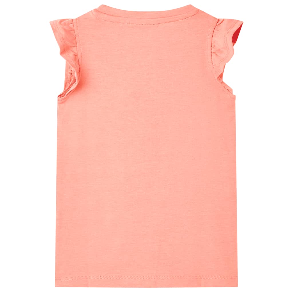 Kindershirt 128 neonkoraal