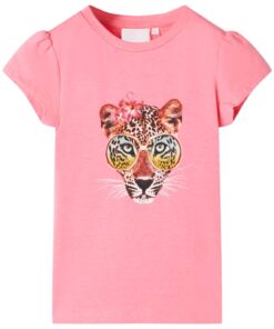 Kindershirt 128 neonroze