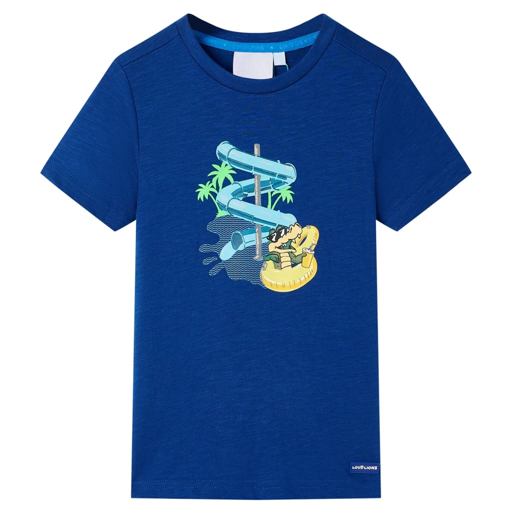 Kindershirt 140 donkerblauw