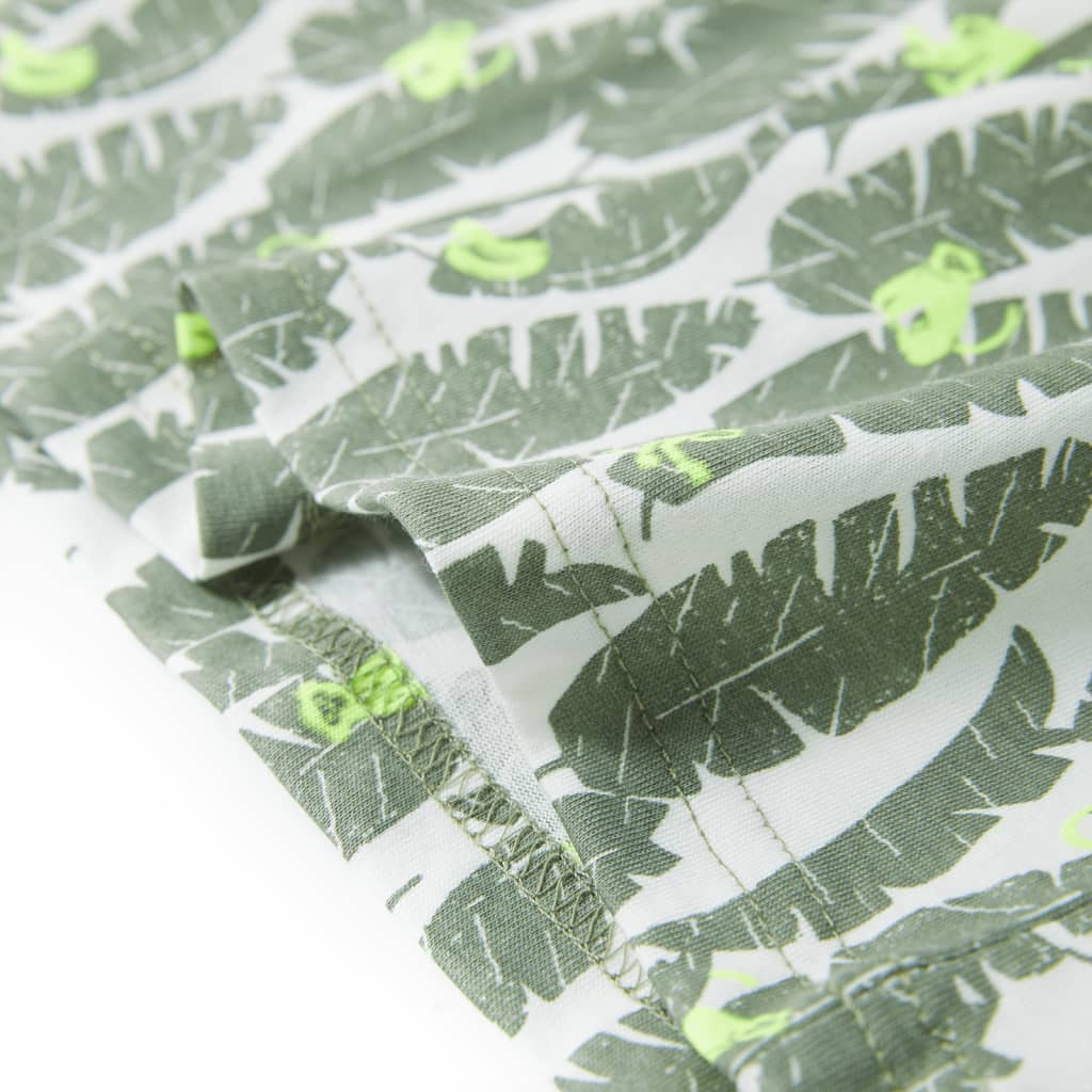 Kindershirt 140 ecru en donkerklimopgroen - Image 6