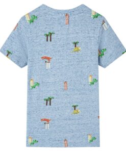 Kindershirt 140 gemêleerd blauw