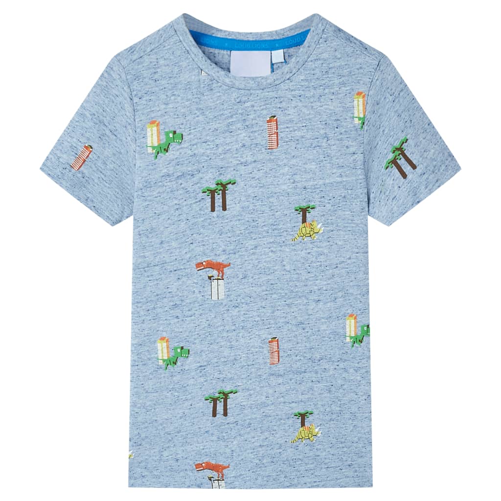 Kindershirt 140 gemêleerd blauw