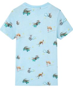 Kindershirt 140 gemêleerd lichtblauw
