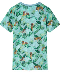 Kindershirt 140 gemêleerd lichtgroen