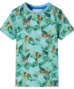 Kindershirt 140 gemêleerd lichtgroen