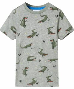 Kindershirt 140 gemêleerd lichtkaki