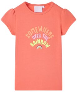 Kindershirt 140 koraalkleurig
