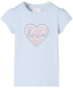 Kindershirt 140 lichtblauw