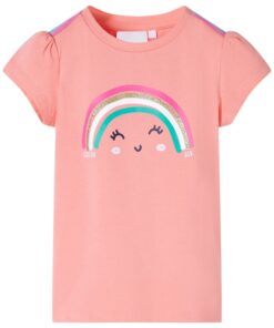 Kindershirt 140 lichtkoraalkleurig