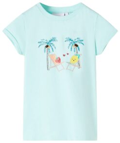 Kindershirt 140 lichtzeeblauw