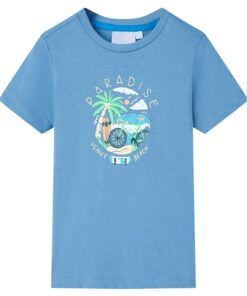 Kindershirt 140 middenblauw