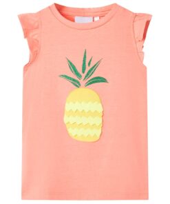 Kindershirt 140 neonkoraal