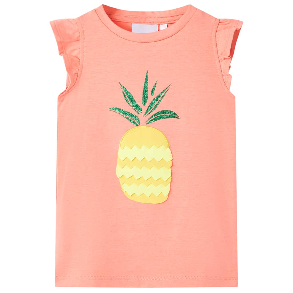 Kindershirt 140 neonkoraal
