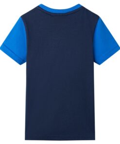 Kindershirt 92 blauw en marineblauw
