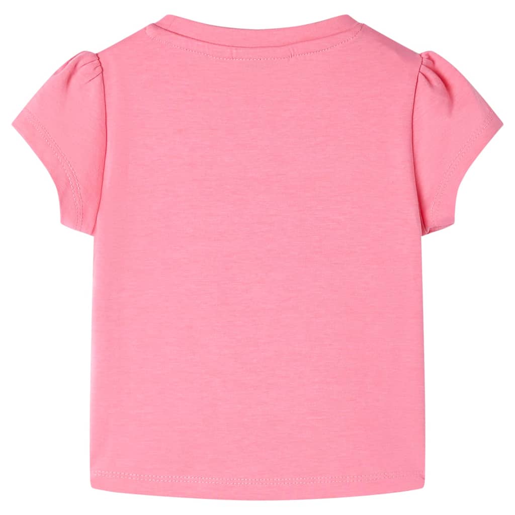 Kindershirt 92 fluorescerend felroze