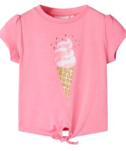 Kindershirt 92 fluorescerend felroze